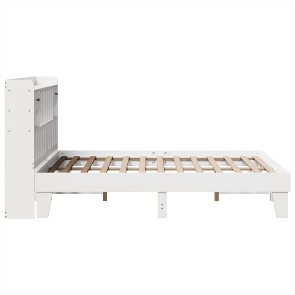 vidaXL sengeramme uden madras 140x200 cm massivt fyrretræ hvid