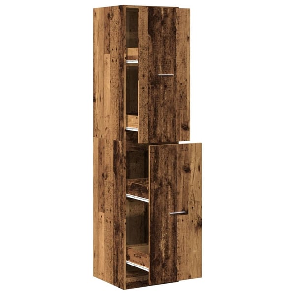 vidaXL Apotekskap gammelt tre 40x41x174,5 cm konstruert tre