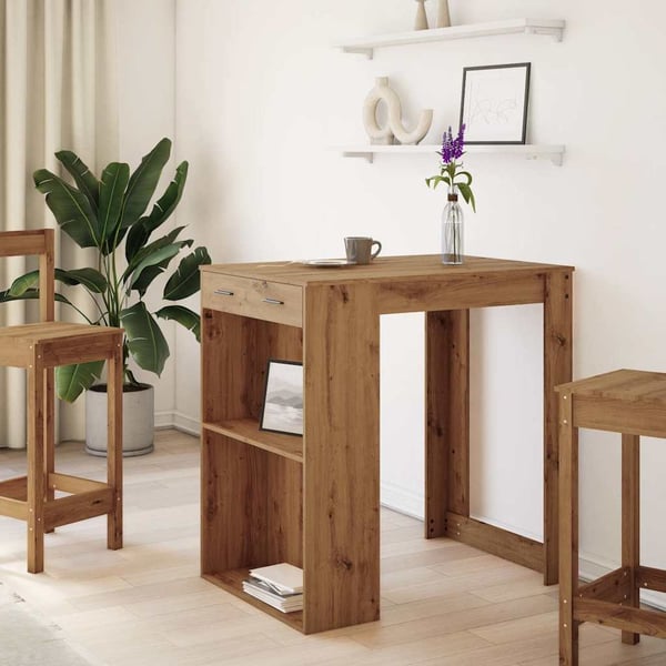 vidaXL Barbord artisan eik 102x70x103,5 cm konstruert tre