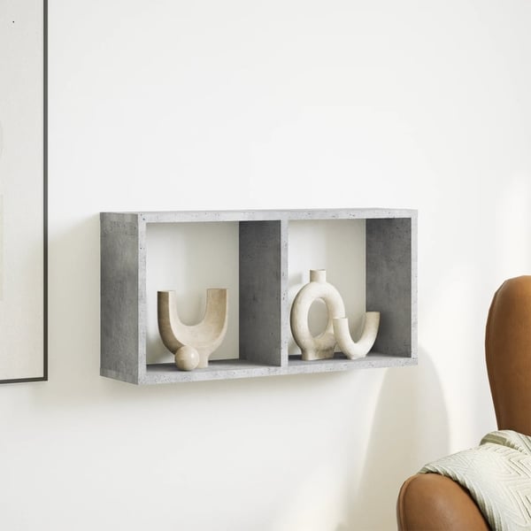 vidaXL Veggskap 60x16x30 cm betonggrå konstruert tre
