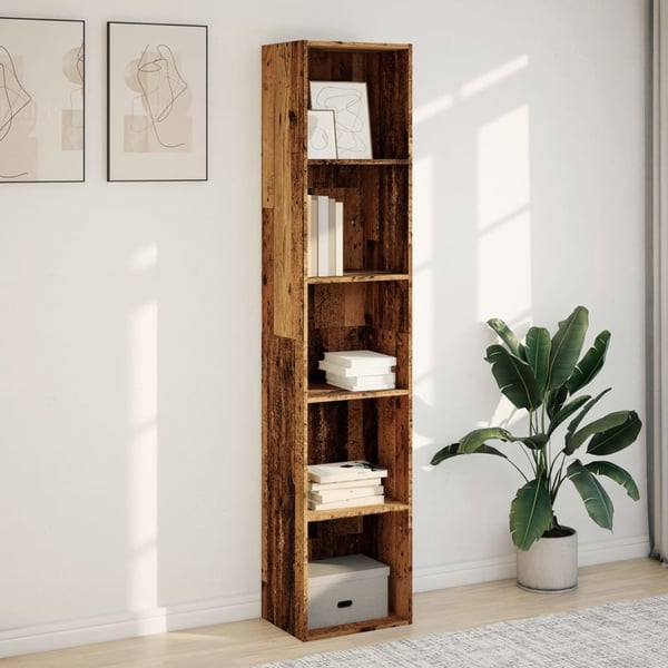 vidaXL Bokhylle gammelt tre 40x30x189 cm konstruert tre