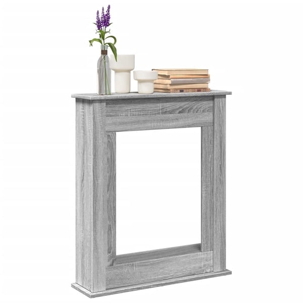 vidaXL Peisramme grå sonoma 75x20x87,5 cm konstruert tre