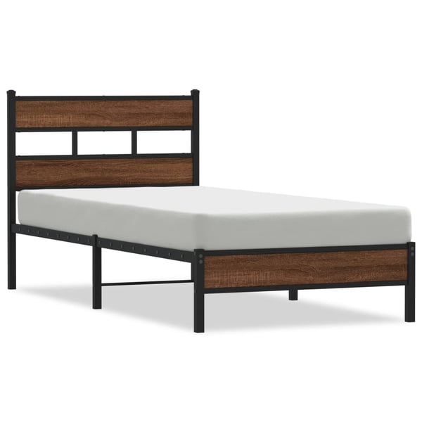 vidaXL Sengeramme uten madrass brun eik 90x200 cm konstruert tre