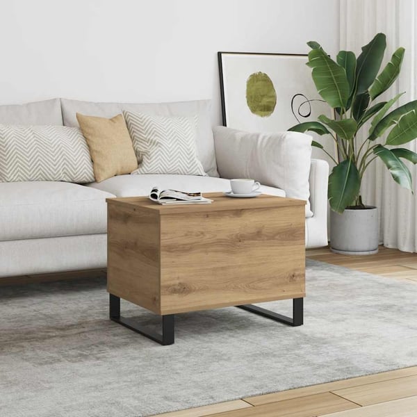 vidaXL Salongbord artisan eik 60x44,5x45 cm konstruert tre