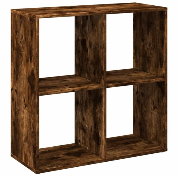 vidaXL bogreol/rumdeler 69,5x29x69,5 cm konstrueret træ røget eg