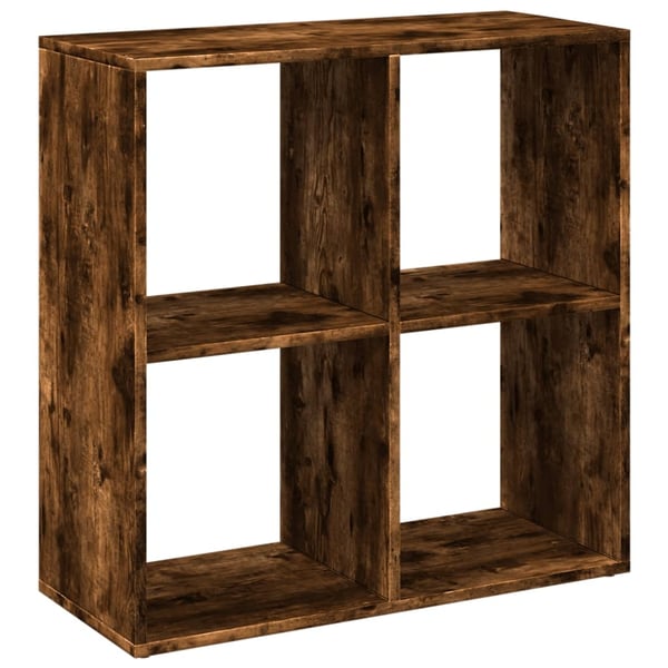 vidaXL bogreol/rumdeler 69,5x29x69,5 cm konstrueret træ røget eg