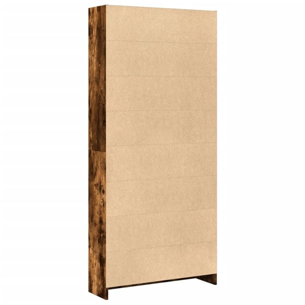 vidaXL Bokhylle røkt eik 80x24x176 cm konstruert tre