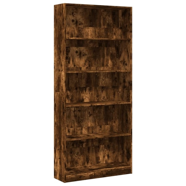 vidaXL Bokhylle røkt eik 80x24x176 cm konstruert tre