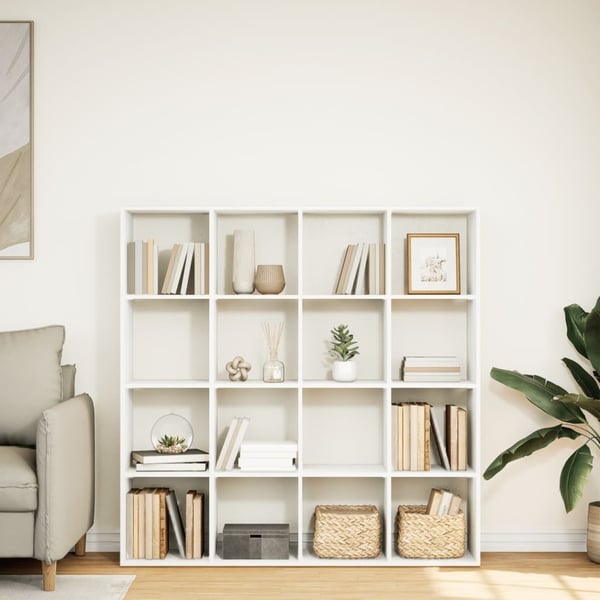 vidaXL bogskab 137,5x29x137,5 cm konstrueret træ hvid