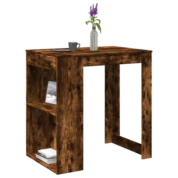 vidaXL Barbord røkt eik 102x70x103,5 cm konstruert tre