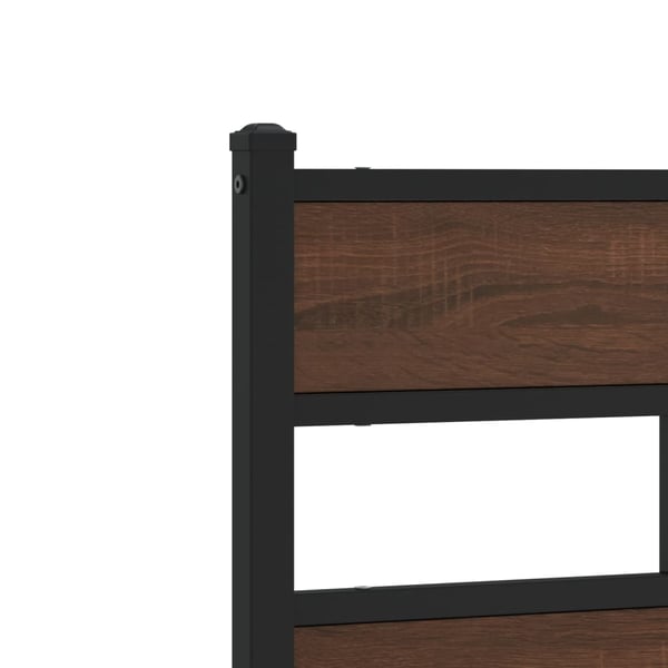 vidaXL Sengeramme i metall uten madrass brun eik 180x200 cm