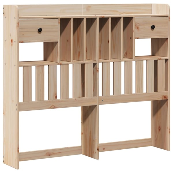 vidaXL Seng med bokhylle uten madrass 135x190 cm heltre furu