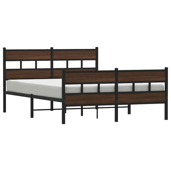 vidaXL sengeramme uden madras 160x200 cm metal brun egetræsfarve