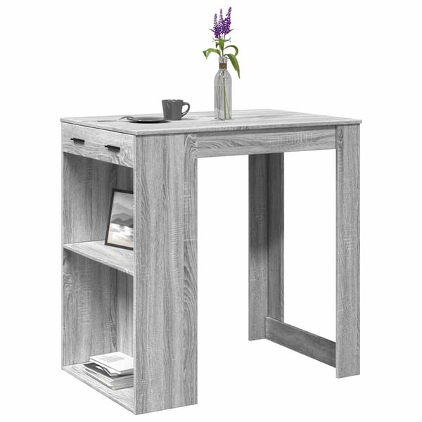 vidaXL Barbord grå sonoma eik 102x70x103,5 cm konstruert tre