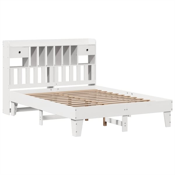 vidaXL Sengeramme uten madrass hvit 140x190 cm heltre furu