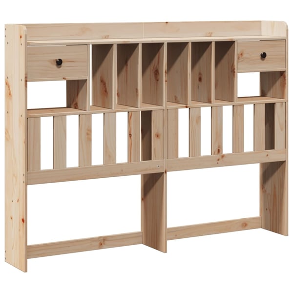vidaXL Seng med bokhylle uten madrass 140x190 cm heltre furu