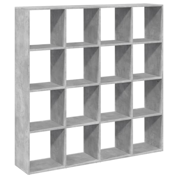 vidaXL Bokhylle betonggrå 137,5x29x137,5 cm konstruert tre