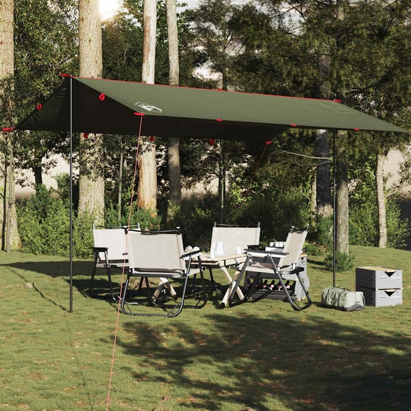 vidaXL Camping Tarp oliivinvihreä 506x306 cm Vedenpitävä