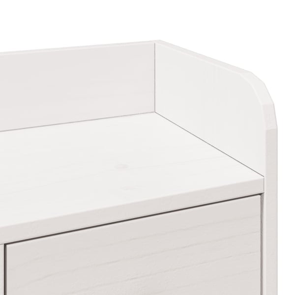 vidaXL Seng med bokhylle uten madrass hvit 135x190 cm heltre furu