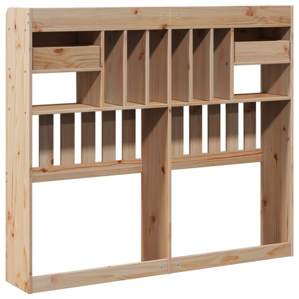 vidaXL Hodegavl med oppbevaring voksbrun 135 cm heltre furu