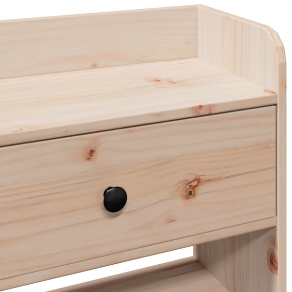 vidaXL Hodegavl med oppbevaring voksbrun 135 cm heltre furu