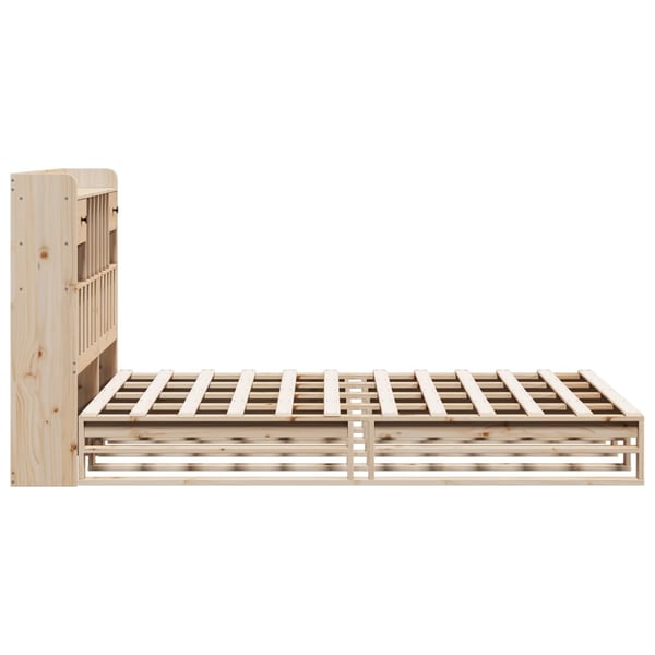vidaXL Seng med bokhylle uten madrass 140x200 cm heltre furu