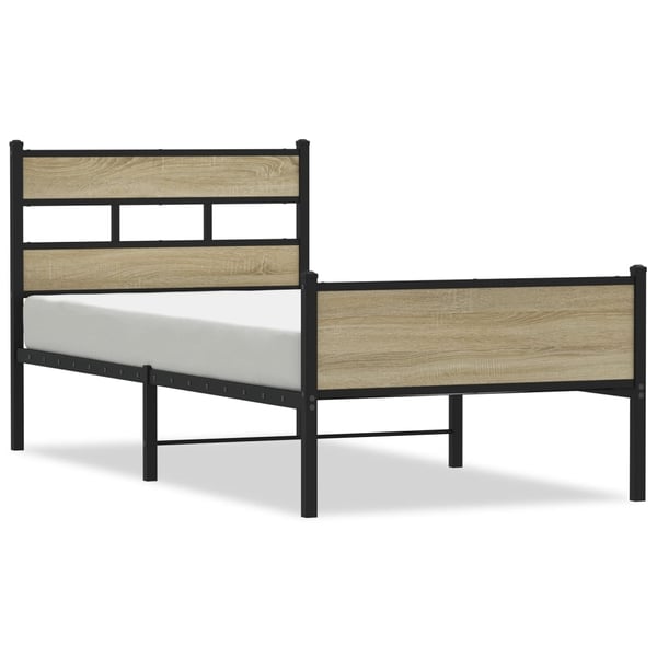 vidaXL Sengeramme uten madrass sonoma eik 90x190 cm konstruert tre