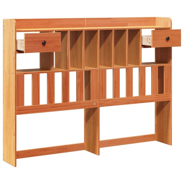 vidaXL Hodegavl med oppbevaring voksbrun 140 cm heltre furu