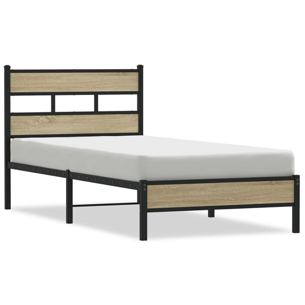 vidaXL Sengeramme uten madrass sonoma eik 90x200 cm konstruert tre