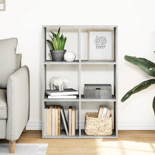 vidaXL bogreol/rumdeler 69,5x29x103,5 cm konstrueret træ betongrå