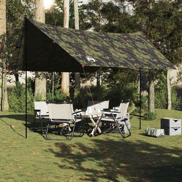 vidaXL Campingpresenning kamuflasje 462x306x211 cm vanntett
