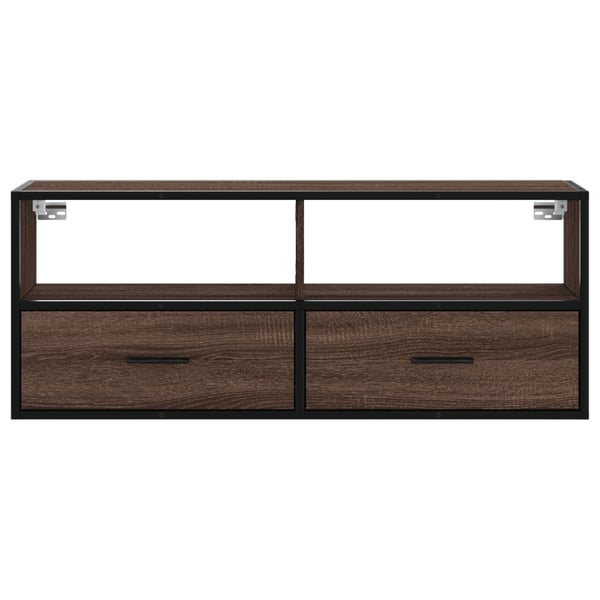 vidaXL TV-benk brun eik 100x31x39,5 cm konstruert tre og metall