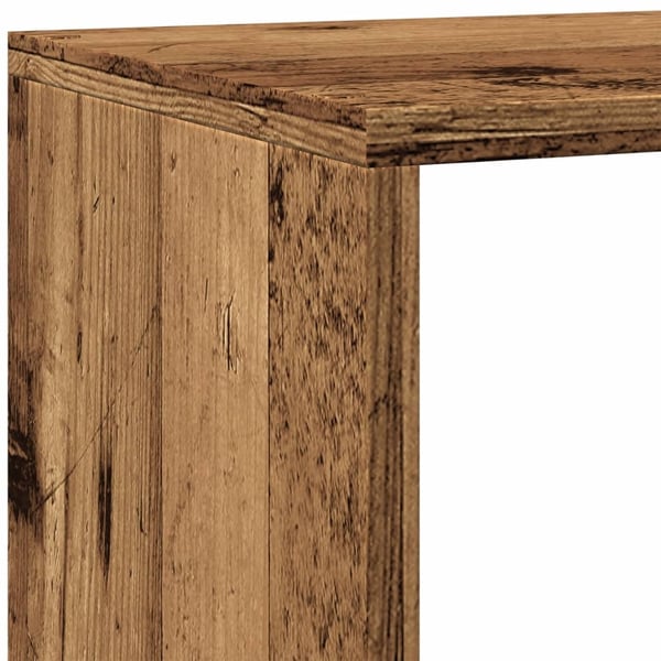vidaXL Bokhylle 4 etasjer gammelt eik 143,5x29x143,5 cm konstruert tre