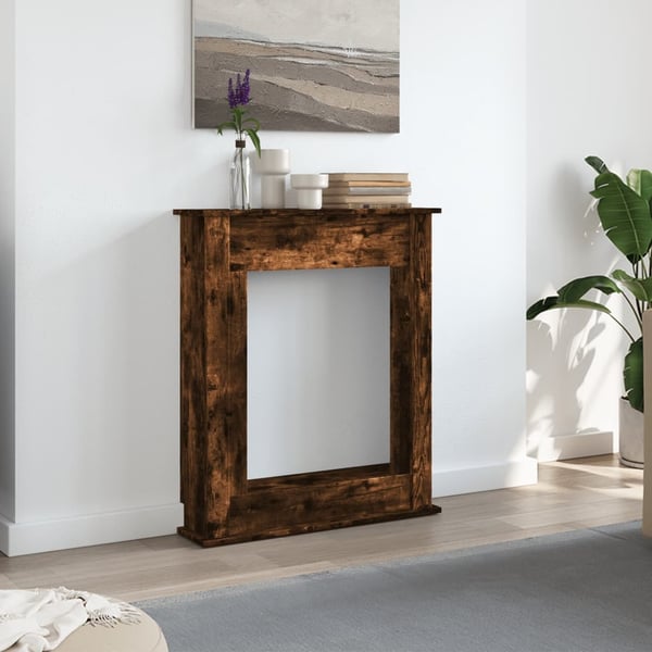 vidaXL Peisramme røkt eik 75x20x87,5 cm konstruert tre