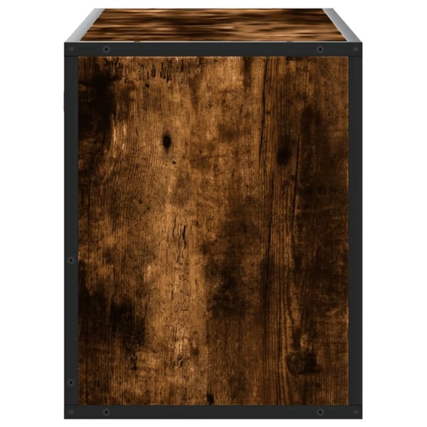 vidaXL TV-benk røkt eik 100x31x39,5 cm konstruert tre og metall
