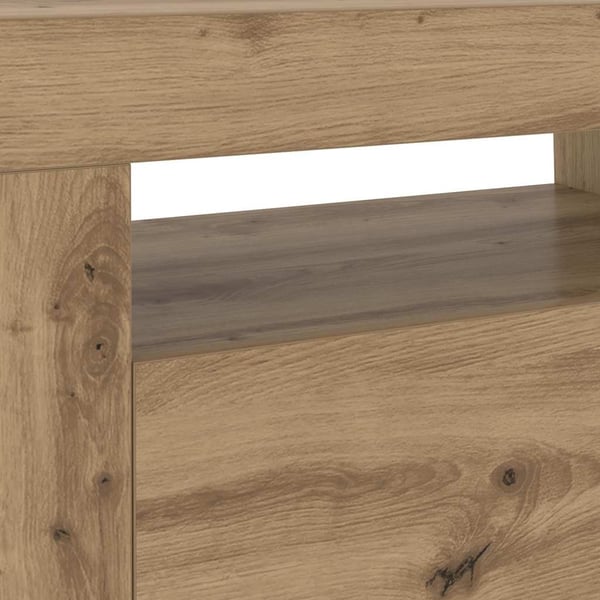 vidaXL TV-benk med LED-lys artisan eik 120x35x40 cm konstruert tre