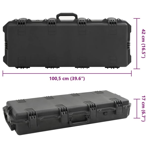 vidaXL transportabel flightcase 100,5x42x17 cm PP sort