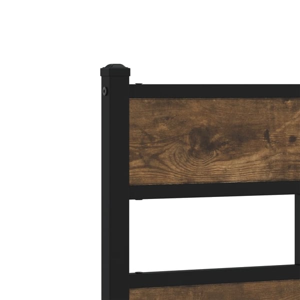 vidaXL Sengeramme uten madrass røkt eik 137x190 cm konstruert tre
