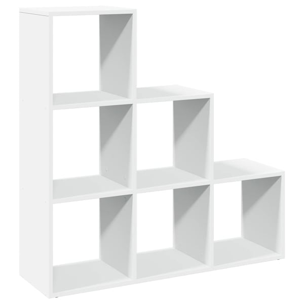 vidaXL Romdeler bokhylle 3-etasjers hvit 99x29x99 cm konstruert tre