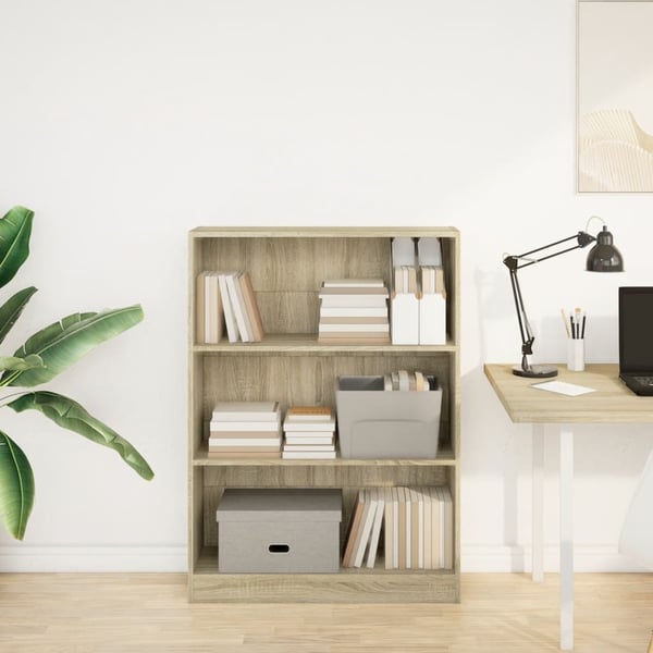 vidaXL Bokhylle sonoma eik 80x24x109 cm konstruert tre