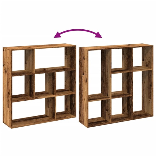 vidaXL Romdeler bokhylle gammel tre 102x29x103,5 cm konstruert tre