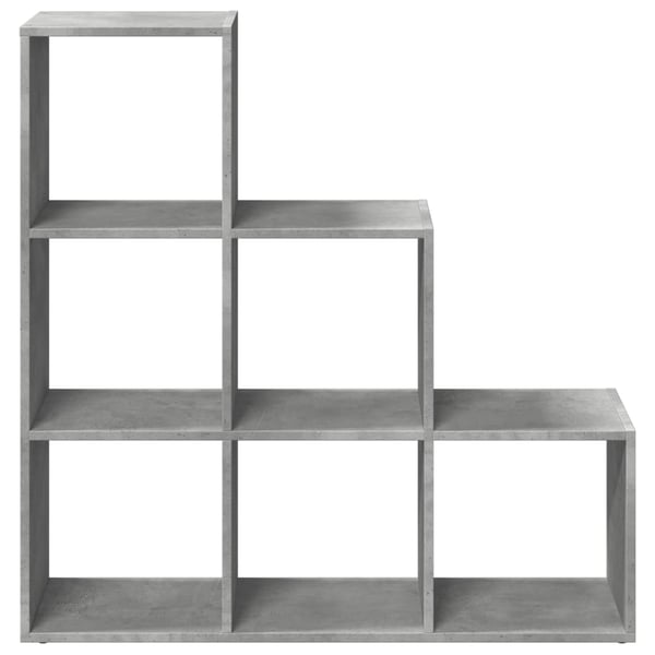 vidaXL Romdeler bokhylle 3 etasjer betonggrå 99x29x99cm konstruert tre
