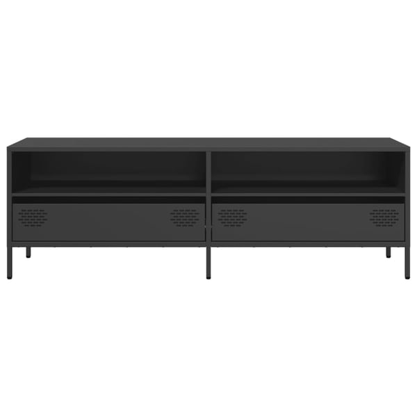 vidaXL TV-benk svart 135x39x43,5 cm kaldvalset stål