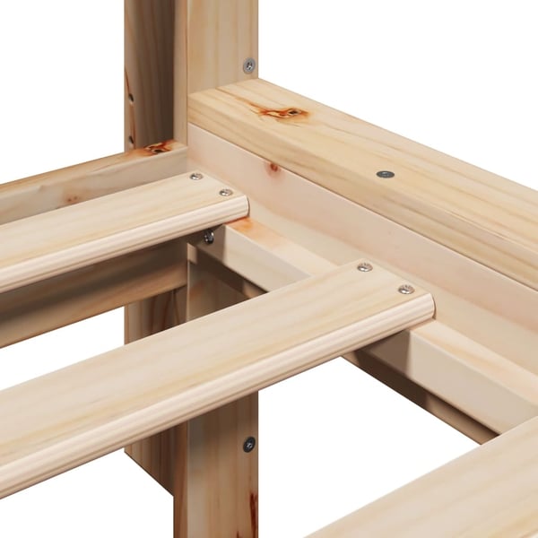 vidaXL Seng med bokhylle uten madrass 90x200 cm heltre furu
