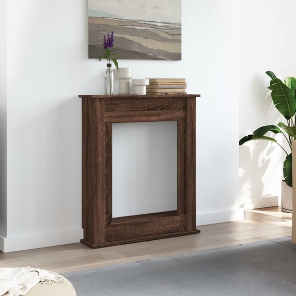 vidaXL Peisramme brun eik 75x20x87,5 cm konstruert tre