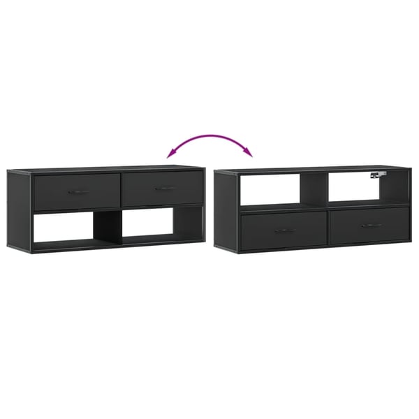 vidaXL TV-benk svart 100x31x39,5 cm konstruert tre og metall