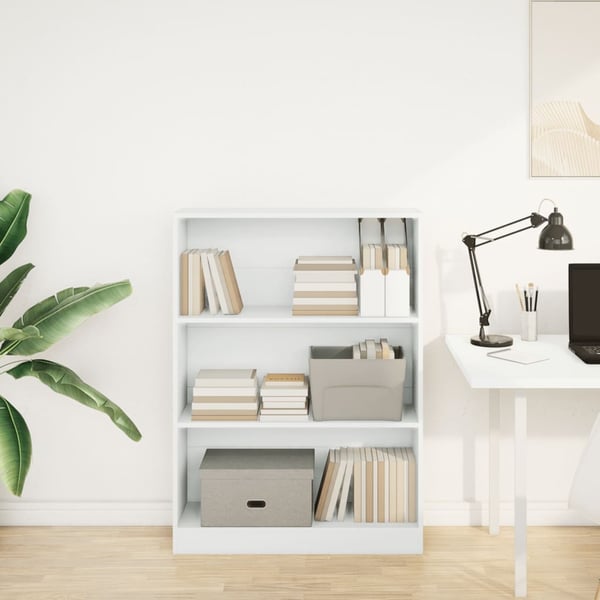 vidaXL Bokhylle hvit 80x24x109 cm konstruert tre
