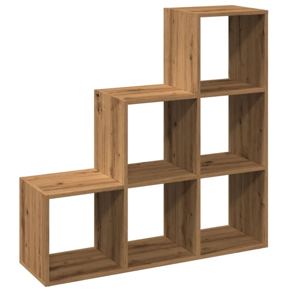 vidaXL Romdeler bokhylle 3 lag artisan eik 99x29x99 cm konstruert tre