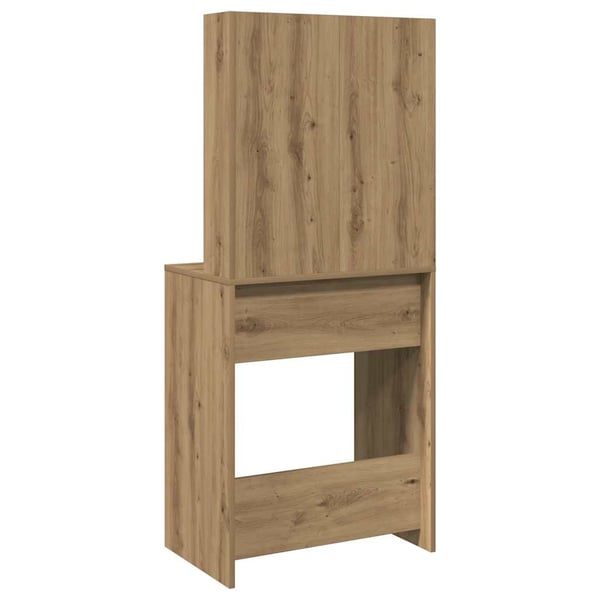vidaXL Sminkebord med LED artisan eik 60x40x140 cm
