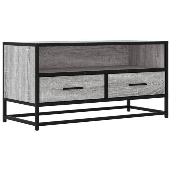 vidaXL TV-benk grå sonoma 80x34,5x40 cm konstruert tre og metall